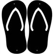 Black Solid Novelty Metal Flip Flops (Set of 2)