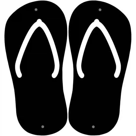 Black Solid Novelty Metal Flip Flops (Set of 2)