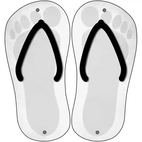 White Solid Novelty Metal Flip Flops (Set of 2)