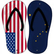 USA|Alaska Flag Novelty Metal Flip Flops (Set of 2)