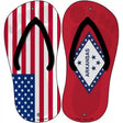 USA|Arkansas Flag Novelty Metal Flip Flops (Set of 2)