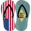 USA|Delaware Flag Novelty Metal Flip Flops (Set of 2)