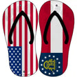 USA|Georgia Flag Novelty Metal Flip Flops (Set of 2)