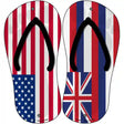 USA|Hawaii Flag Novelty Metal Flip Flops (Set of 2)