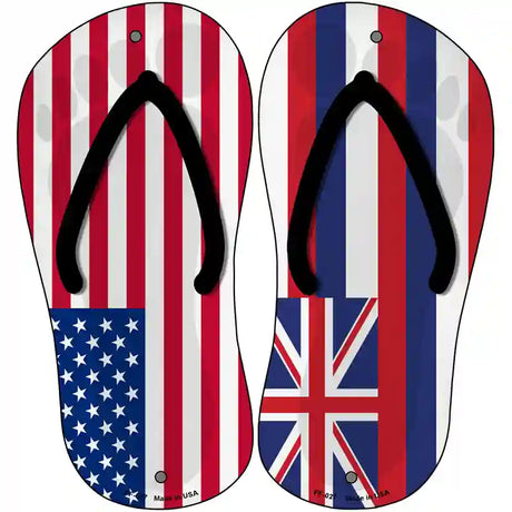 USA|Hawaii Flag Novelty Metal Flip Flops (Set of 2)