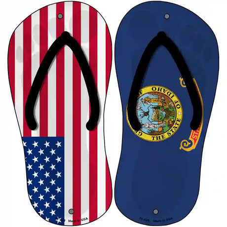 USA|Idaho Flag Novelty Metal Flip Flops (Set of 2)