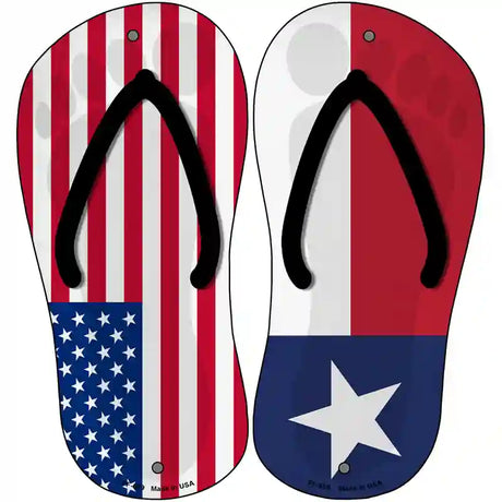 USA|Texas Flag Novelty Metal Flip Flops (Set of 2)