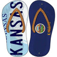 Kansas|KS Flag Novelty Metal Flip Flops (Set of 2)