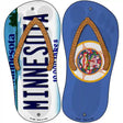 Minnesota|MN Flag Novelty Metal Flip Flops (Set of 2)