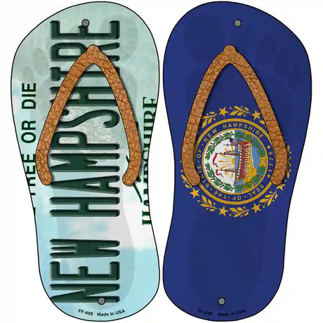 New Hampshire|NH Flag Novelty Metal Flip Flops (Set of 2)