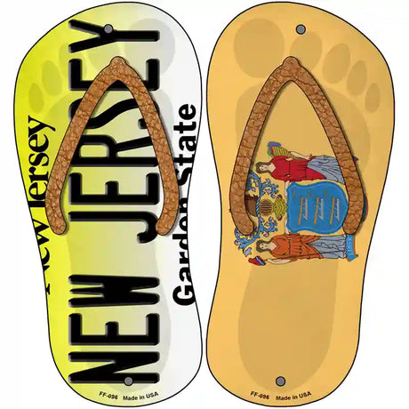 New Jersey|NJ Flag Novelty Metal Flip Flops (Set of 2)