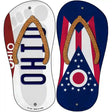 Ohio|OH Flag Novelty Metal Flip Flops (Set of 2)