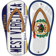 West Virginia|WV Flag Novelty Metal Flip Flops (Set of 2)