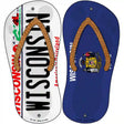 Wisconsin|WI Flag Novelty Metal Flip Flops (Set of 2)