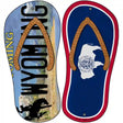 Wyoming|WY Flag Novelty Metal Flip Flops (Set of 2)