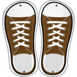 Brown Solid Novelty Metal Shoe Outlines (Set of 2)