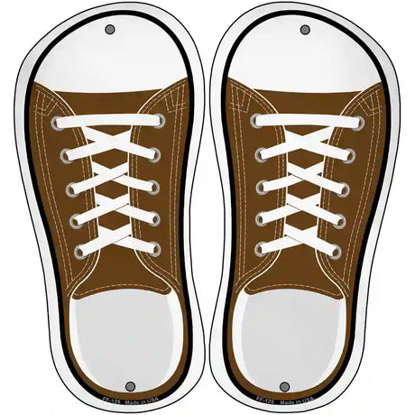 Brown Solid Novelty Metal Shoe Outlines (Set of 2)