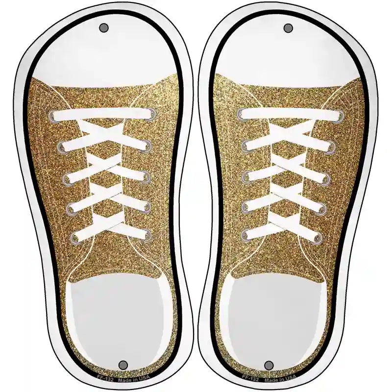Gold Glitter Novelty Metal Shoe Outlines (Set of 2)