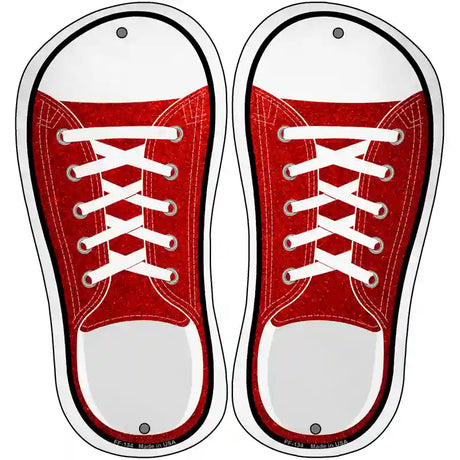 Red Glitter Novelty Metal Shoe Outlines (Set of 2)