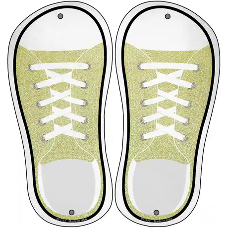 Yellow Glitter Novelty Metal Shoe Outlines (Set of 2)