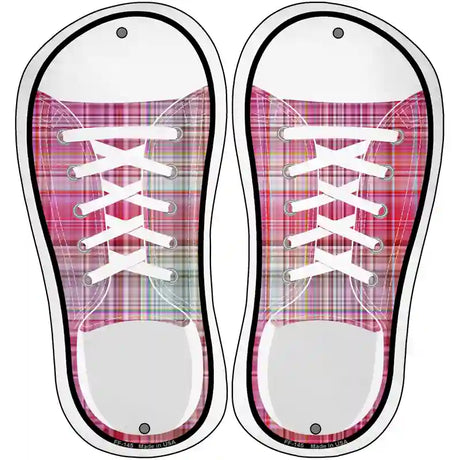 Pink Plad Novelty Metal Shoe Outlines (Set of 2)