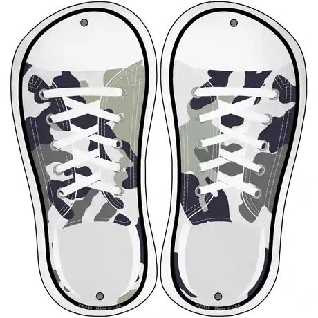 Winter Army Camo Novelty Metal Shoe Outlines (Set of 2)