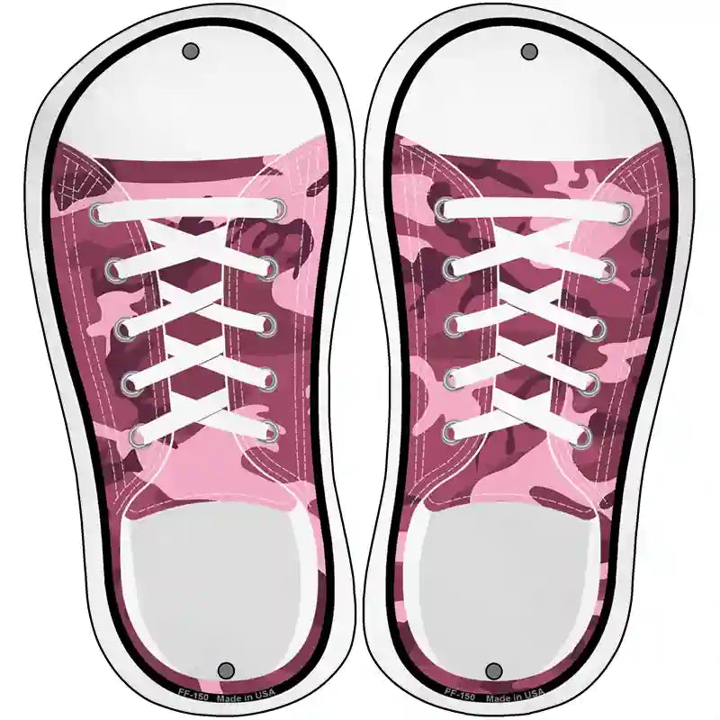 Pink Camo Novelty Metal Shoe Outlines (Set of 2)