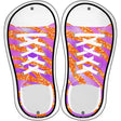 Orange|Purple Sparkles Tiger Print Novelty Metal Shoe Outlines (Set of 2)