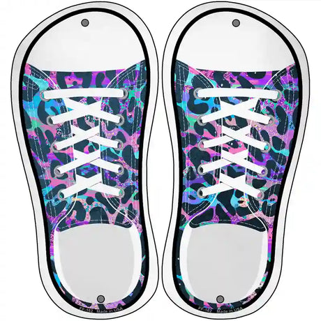 Pink|Blue Leopard Print Novelty Metal Shoe Outlines (Set of 2)