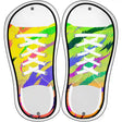 Rainbow Tiger Print Novelty Metal Shoe Outlines (Set of 2)