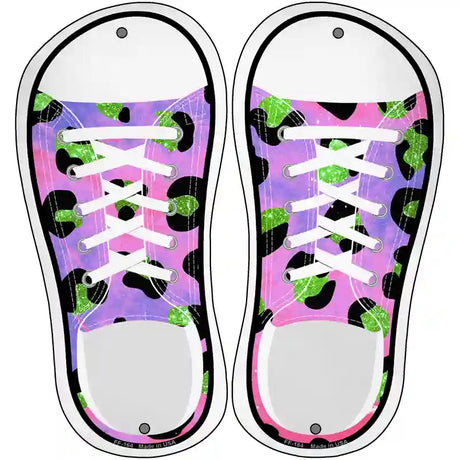 Pink|Green Cheetah Print Novelty Metal Shoe Outlines (Set of 2)