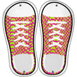 Lime Green|Pink Pattern Novelty Metal Shoe Outlines (Set of 2)