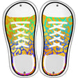 Gold|Rainbow Leopard Print Novelty Metal Shoe Outlines (Set of 2)