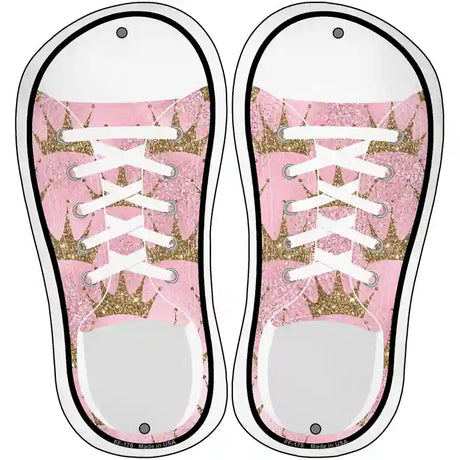 Crown Pink Glitter Novelty Metal Shoe Outlines (Set of 2)