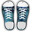 Blue Glitter Pattern Novelty Metal Shoe Outlines (Set of 2)