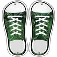 Green Glitter Pattern Novelty Metal Shoe Outlines (Set of 2)