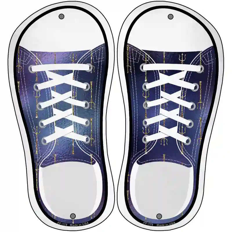 Trident Purple Novelty Metal Shoe Outlines (Set of 2)