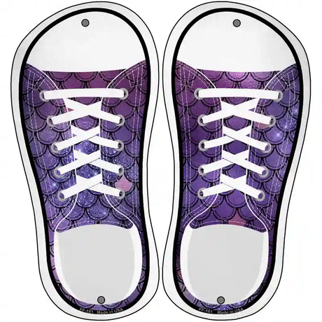 Purple Glitter Scales Novelty Metal Shoe Outlines (Set of 2)