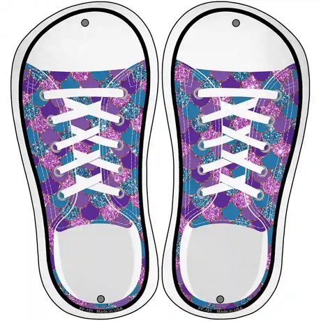 Blue|Purple Scales Novelty Metal Shoe Outlines (Set of 2)