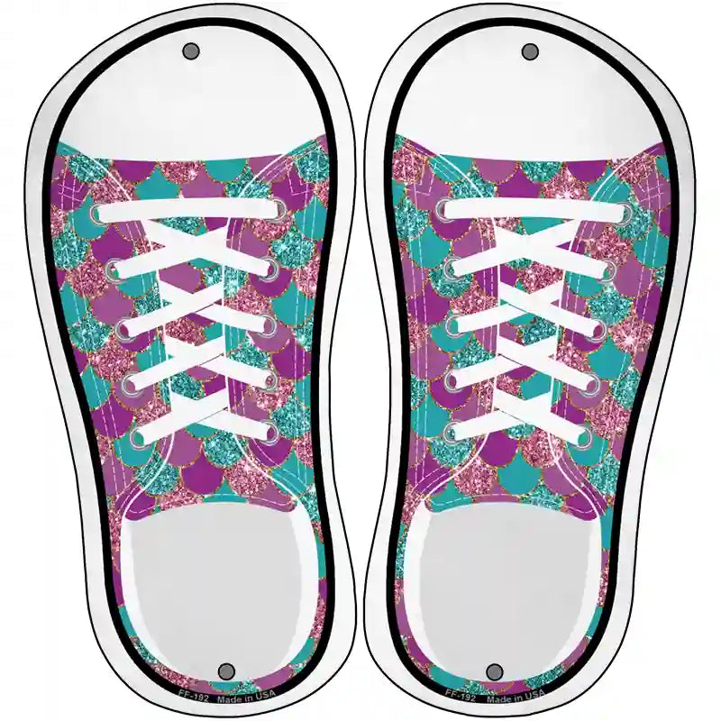 Teal|Purple Scales Novelty Metal Shoe Outlines (Set of 2)