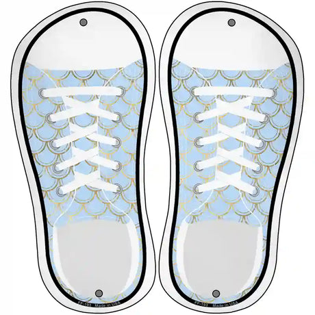 Baby Blue|Gold Scales Novelty Metal Shoe Outlines (Set of 2)