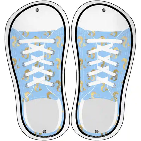 Seahorses Baby Blue Novelty Metal Shoe Outlines (Set of 2)