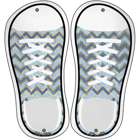 Blue|Gold Chevron Novelty Metal Shoe Outlines (Set of 2)