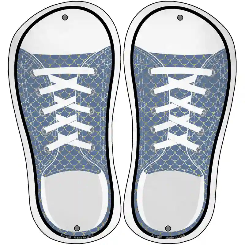 Blue|Gold Scales Novelty Metal Shoe Outlines (Set of 2)