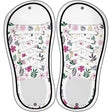 Assorted Flowers White Pattern Novelty Metal Shoe Outlines (Set of 2)