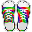 Rainbow Flag Spiral Novelty Metal Shoe Outlines (Set of 2)