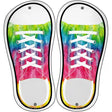 Rainbow Flag Tie Dye Horizontal Novelty Metal Shoe Outlines (Set of 2)