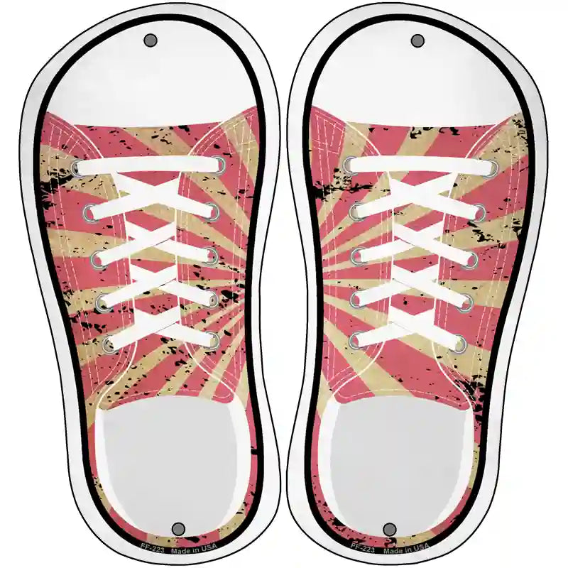 Pink|Tan Sun Rays Novelty Metal Shoe Outlines (Set of 2)