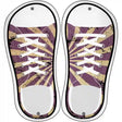 Purple|Tan Sun Rays Novelty Metal Shoe Outlines (Set of 2)