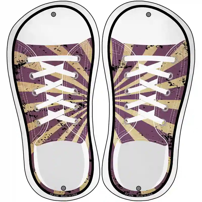 Purple|Tan Sun Rays Novelty Metal Shoe Outlines (Set of 2)